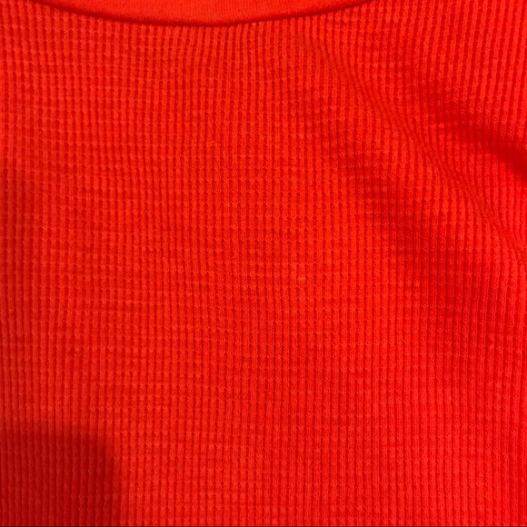 Women’s GAP 3/4 Sleeve Thermal Striped Orange Top - Picture 8 of 8